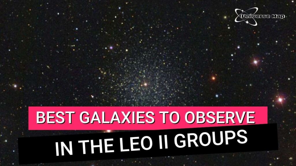 Image showing faint galaxies in the Leo II Groups suitable for observation by amateur astronomers and deep sky enthusiasts in 2025.