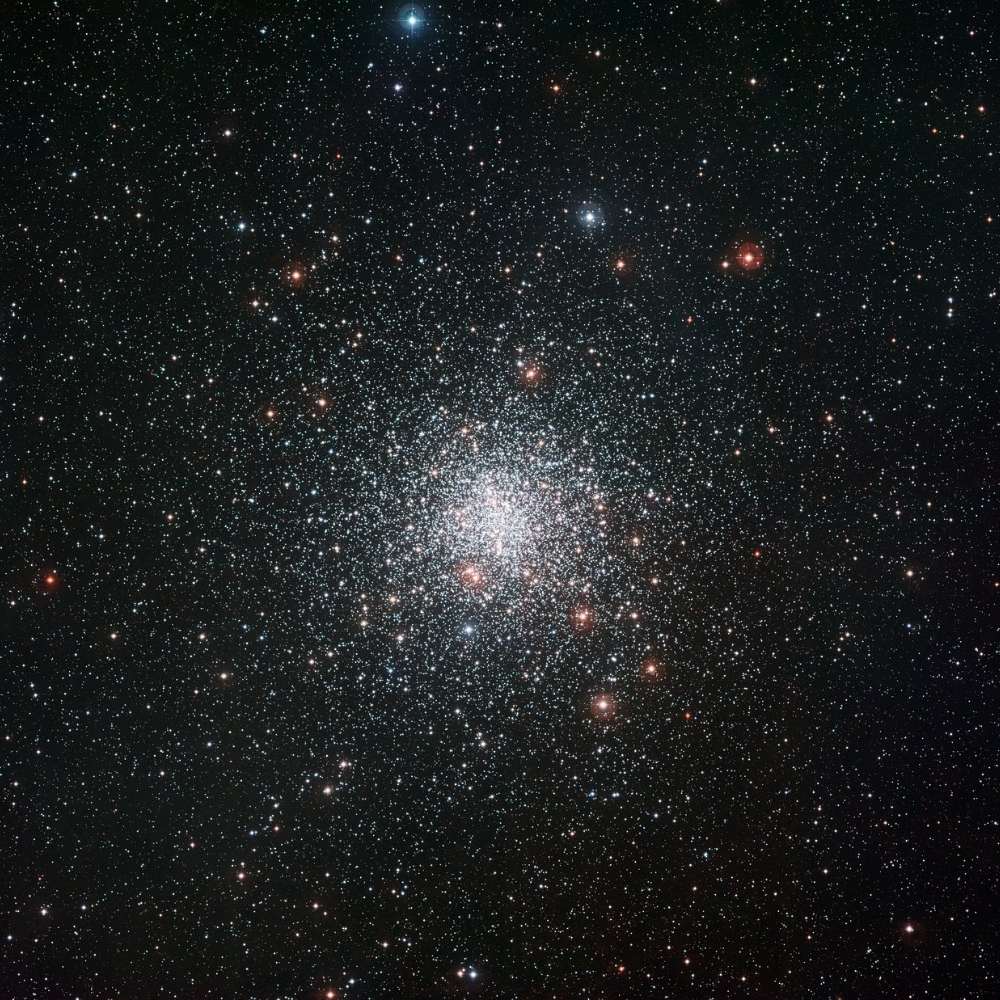 High-resolution image of Messier 4, a nearby globular cluster in Scorpius, showing a dense concentration of ancient stars.