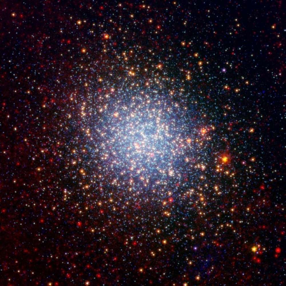 High-resolution image of Omega Centauri, the largest and brightest globular cluster in the Milky Way, packed with hundreds of thousands of stars of varying colors.