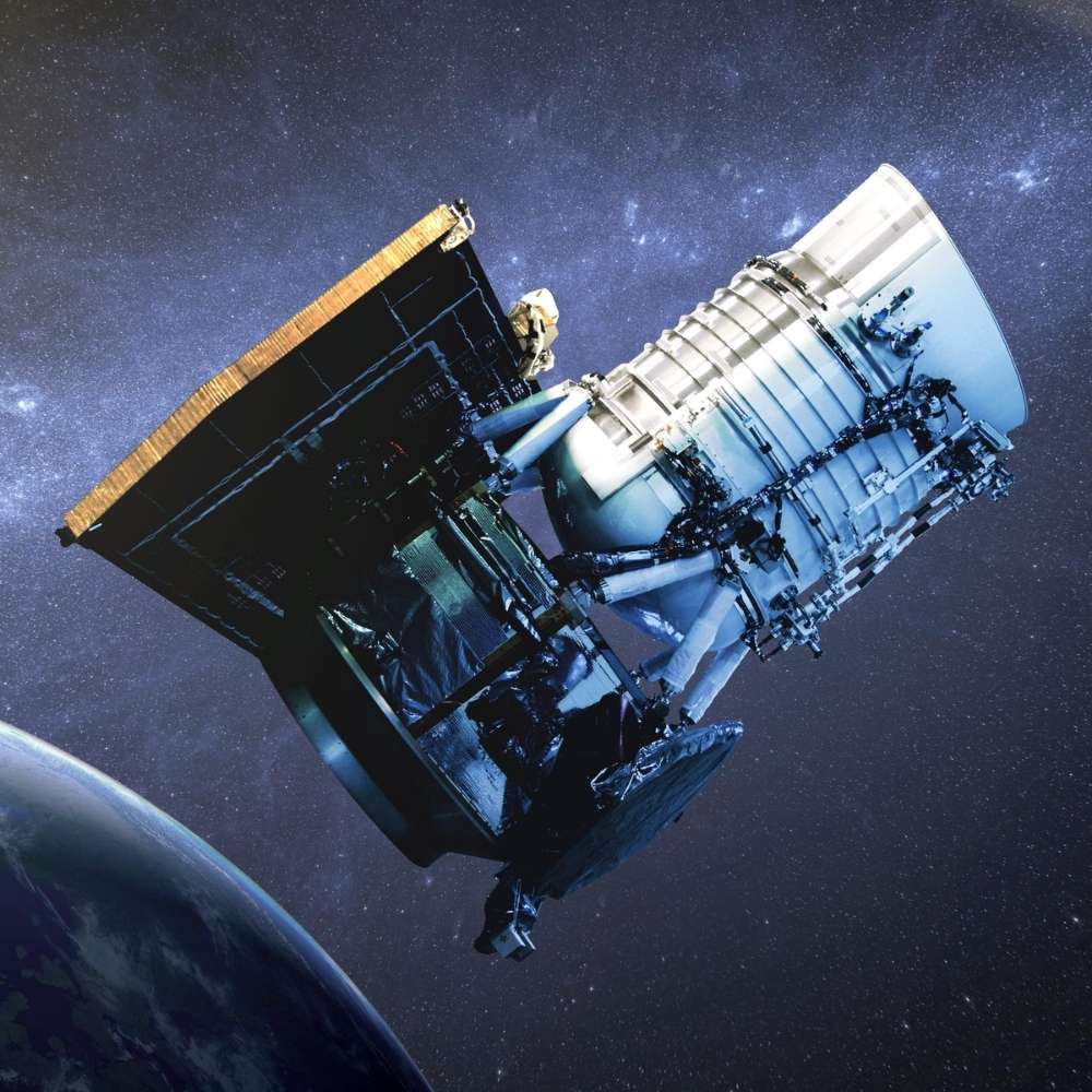 WISE infrared space telescope observing the universe in infrared wavelengths from Earth orbit