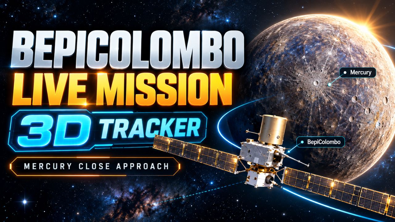 BepiColombo Live Mission 3D map thumbnail for exploring the ESA/JAXA mission to Mercury.